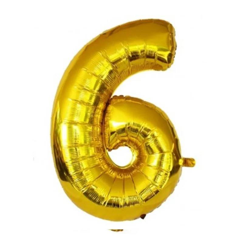 BALAO METALIZADO NUMEROS 40CM DOURADO